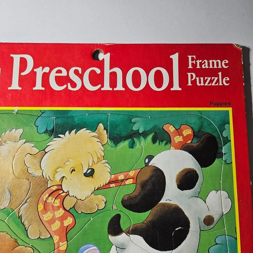 Vintage Puzzle Puzzle Frame Tray Board Preschool 1993 7 Piece Cardboard